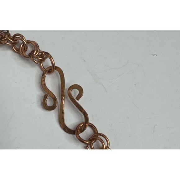 Copper Wire Necklace Earrings Set With Turquoise Gemstones Hand Crafted Boho - Picture 12 of 15